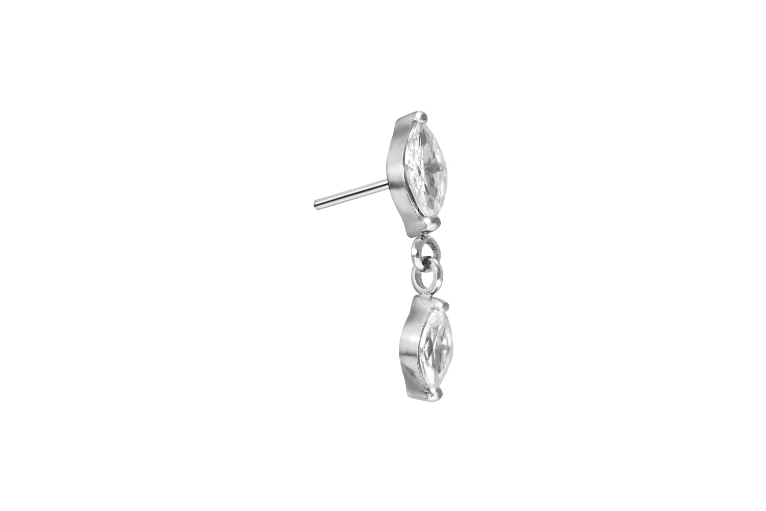 Titan Aufsatz mit Push Pin 2 KRISTALLTROPFEN von Piercingline